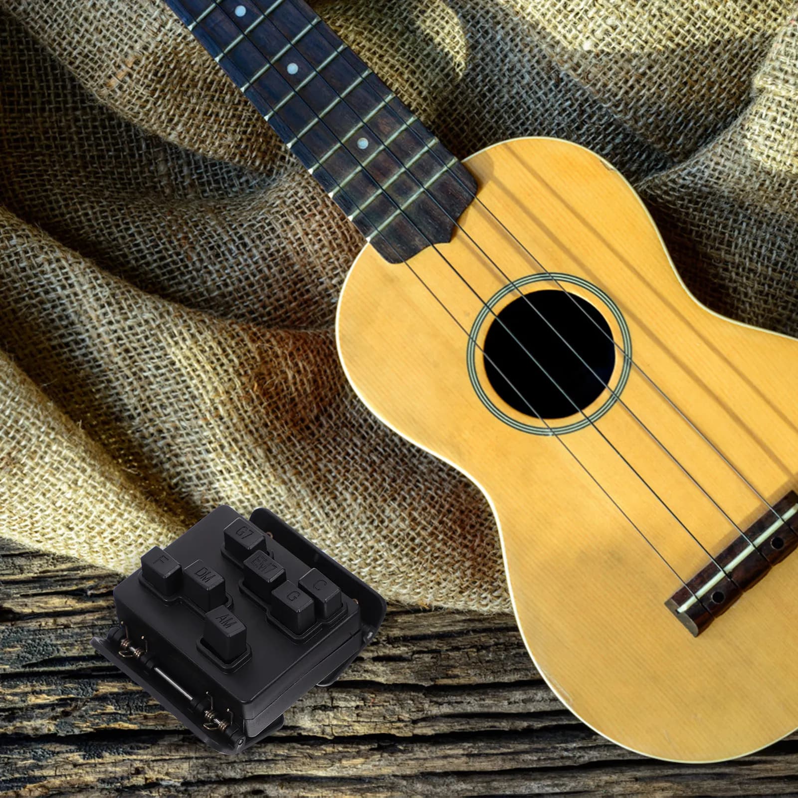 Accessorio per l'Apprendimento Rapido degli Accordi per Ukulele da 23 Pollici, Stile Clip-on, Supporta C F Am Dm G G7