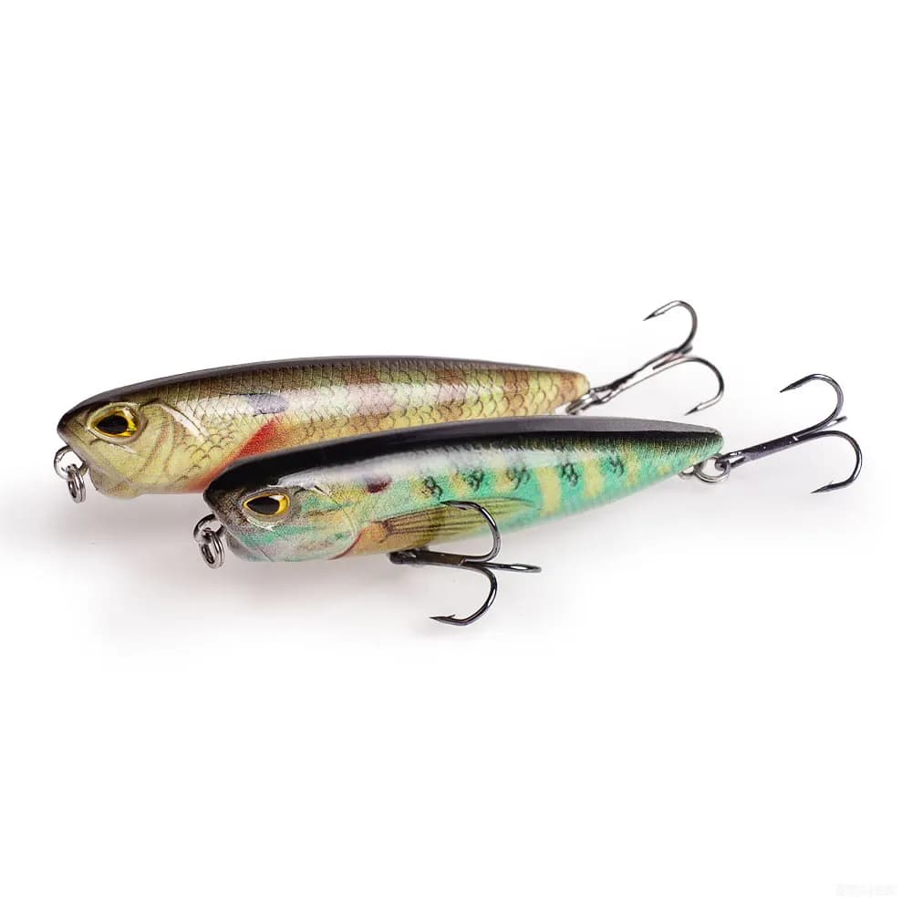 Hanlin Popper 6,5 cm/2,56 pollici/5,5 g Esche Topwater Camminare il cane Sonaglio Wobble Esche da pesca Galleggiante in plastica dura Attrezzatura per basso
