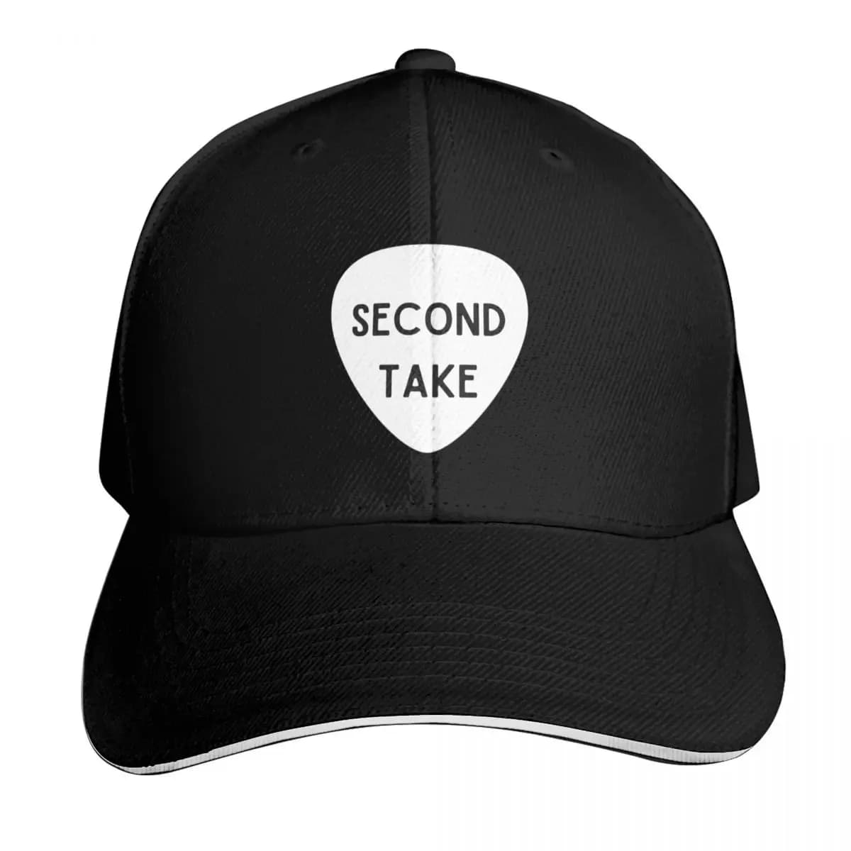 White Guitar Pick Logo Baseball Cap Low Profile Unstructured Unisex for Men Women Outdoor Golf Running Hiking