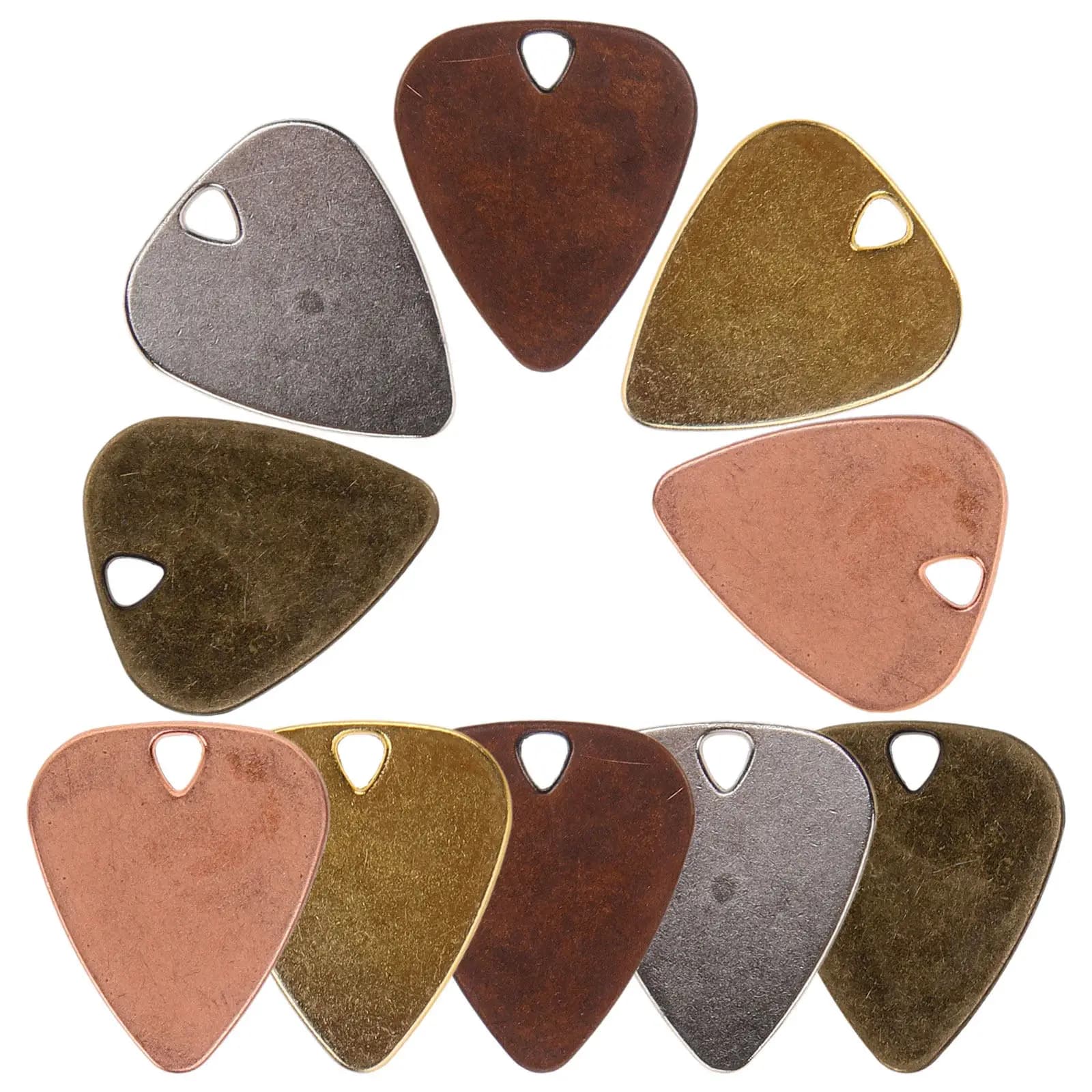10 Pezzi Plettri per Chitarra in Metallo Colorati ed Eleganti, in Lega di Zinco, Resistenti all'Usura, Spessi, per Chitarra Acustica, Elettrica, Basso, Ukulele, Lunga Durata