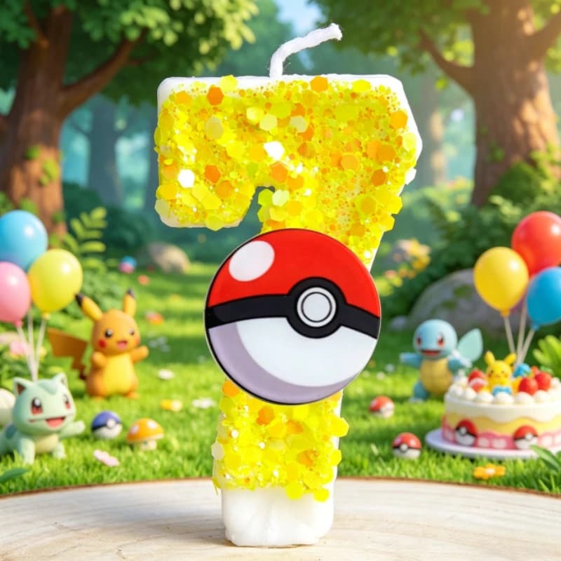 Candeline di Compleanno a Tema Pikachu, Decorazione per Torte, Ornamento per Feste a Tema Pokemon, Decorazione per Torte di Compleanno per Bambini