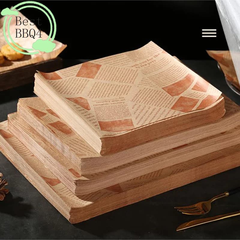 (BBQ4)50/100pc Oil-Proof Paper For Wrapping Sandwich Packaging Burger Bread Food Fryer Air Baking Paper Plate Mat Accessory