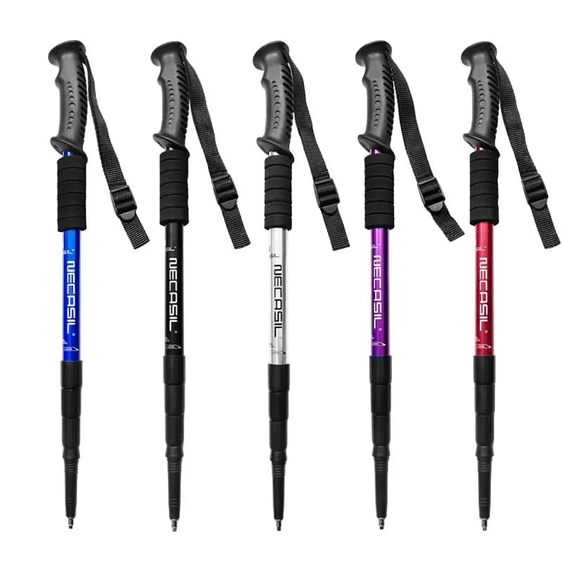 2 Ultralight Aluminum Adjustable Trekking Sticks, Hiking and Trail Running Sticks