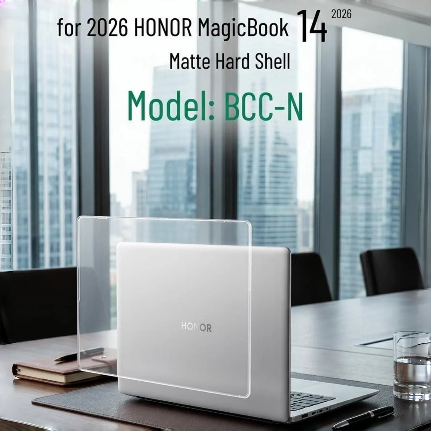 Custodia Rigida Opaca Liscia per HONOR MagicBook 14 2026 Modello BCC-N 14 pollici, Antiurto in ABS Anti-Impronta per Laptop