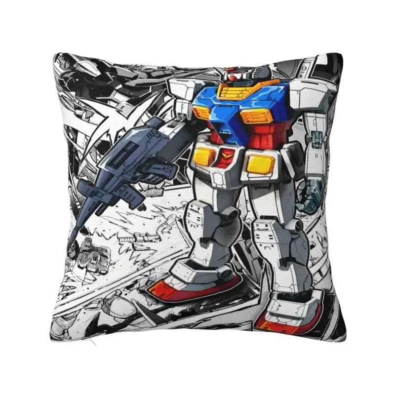 Custom Gundams Robot Anime Pillow Case Game Manga Chair Cushion Cover Square Pillowcase