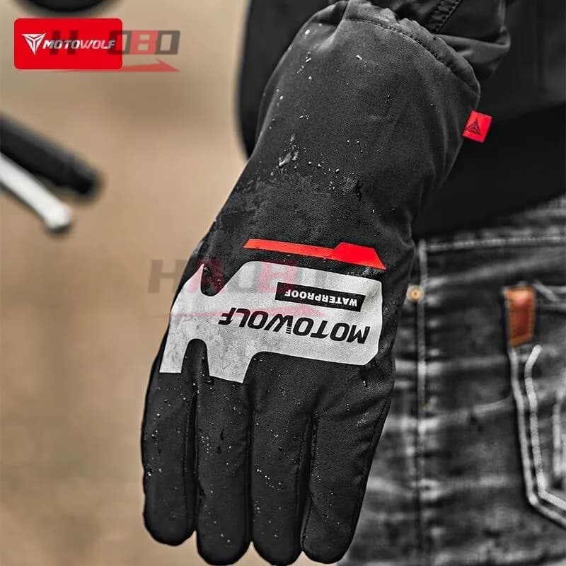 MOTOWOLF Waterproof Motorcycle Riding Gloves Heavy Rain Rider Motorcycle Water Resistant Touch Screen Anti-Slip