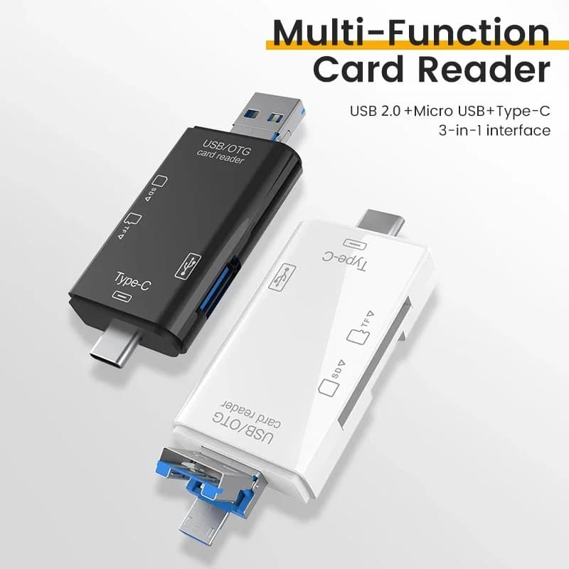 6 in 1 Multifunction OTG Type C USB Adapter Micro USB/Pen Drive/TF/SD Memory Smart Card Reader USB A To USB-C Phone Accessories