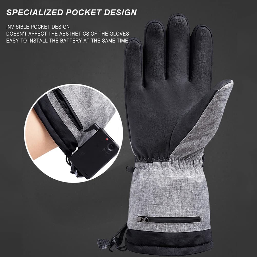 1 pair of heating gloves for cold climates, thermal, electrical, anti-slip, waterproof, rechargeable, for outdoor climbing, hiking, skiing, cycling