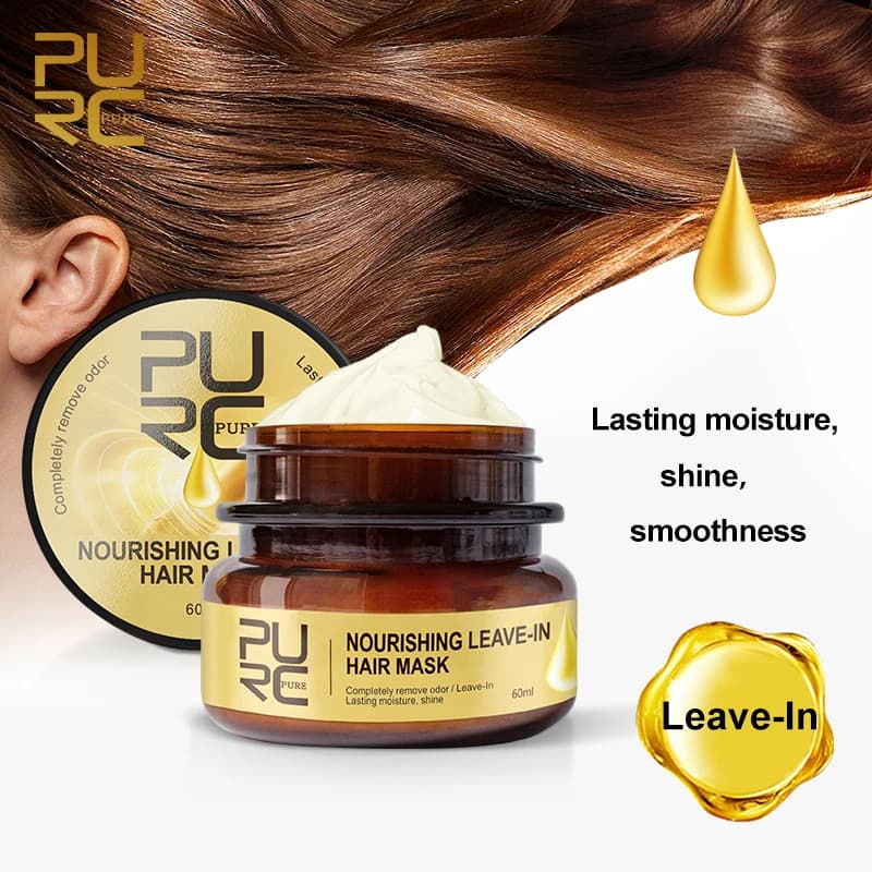 Maschera per Capelli PURC Nutriente Senza Risciacquo, Riparazione Capelli Crespi, Secchi e Danneggiati, Trattamento Lisciante e Districante, Crema per la Cura dei Capelli