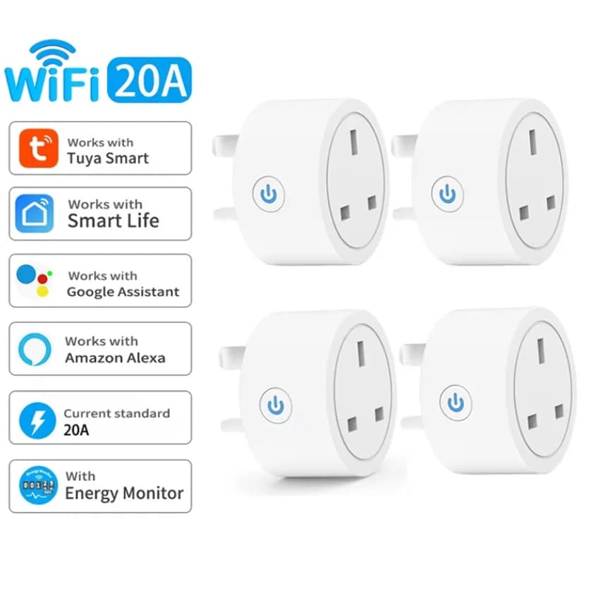 Smart WiFi Multifunction Homekit 16A/20A with UK socket for Smart Home Compatible with Apple Siri, Alexa, Google Home and Cozylife