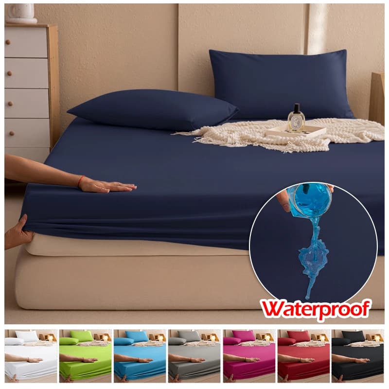 100% Waterproof Mattress Covers Protector Adjustable Bed Fitted Sheets With Elastic Band Single Double King Size 140/160/180x200