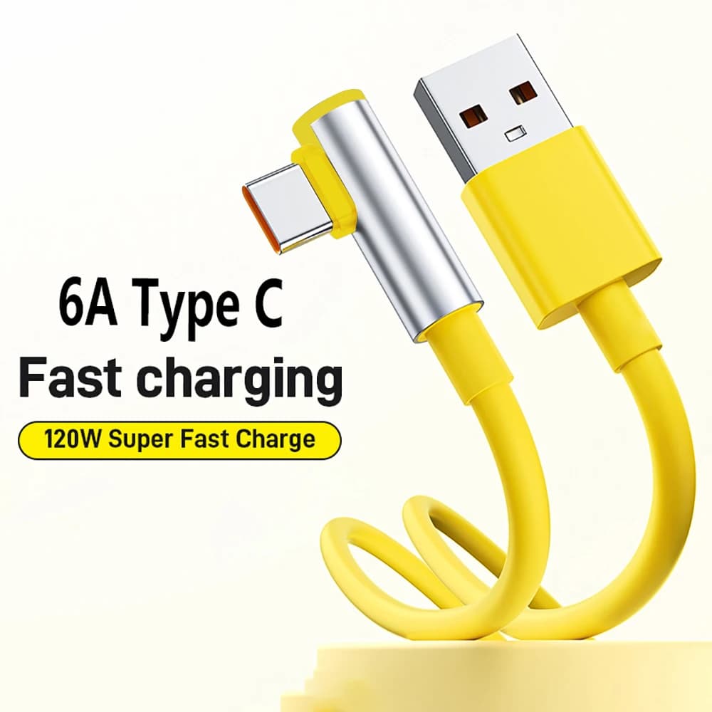 Cavo di Ricarica Rapida USB C 120W 6A, Cavo USB Tipo C con Connettore a 90 Gradi per Xiaomi Mi 13 12 11 Redmi Note 12 Pro Plus Turbo Poco X5