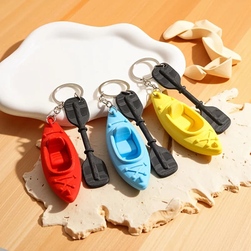 1pc Kayak Paddle Keychain Adopts a Three-Dimensional Shape of Kayak + Paddle, Suitable for Hanging on Keys And Backpacks