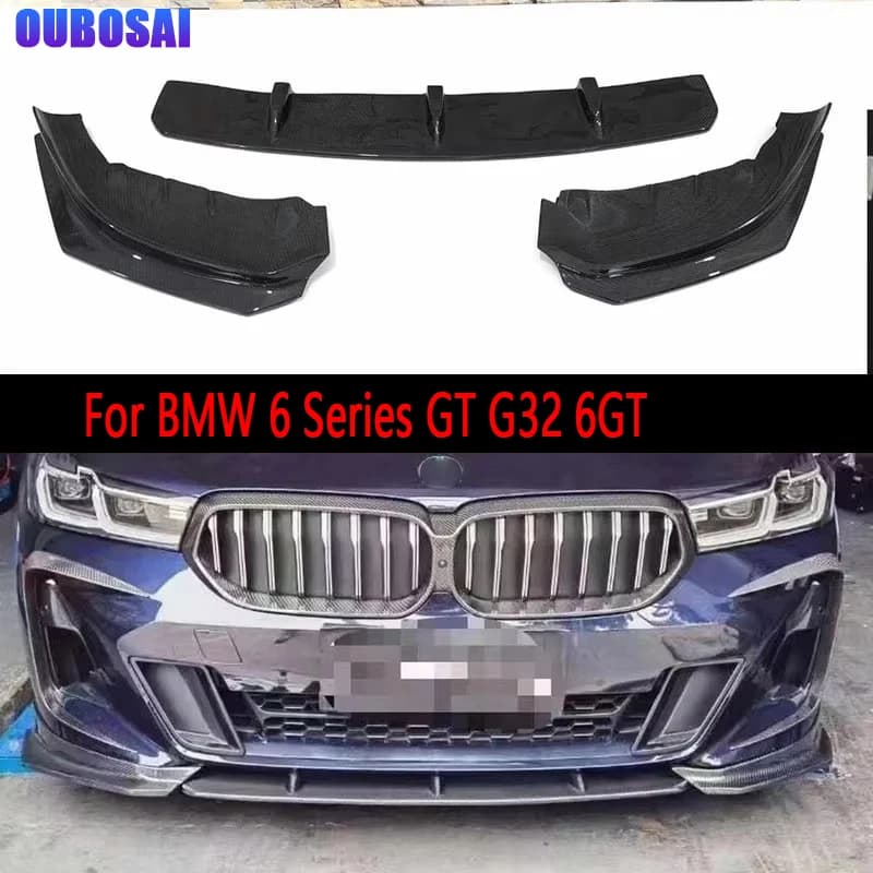 For BMW 6 Series GT G32 6 GT Carbon Fiber Front lip Car Front Bumper Diverter Spoiler Diffuser Front lip chin body kit