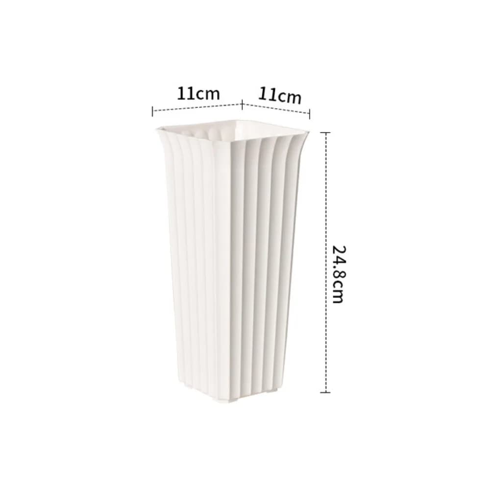 Modern Black White Flower Vase Plastic Nordic Style Plant Pot Vertical Stripes Design Decorative Vase Home Decor