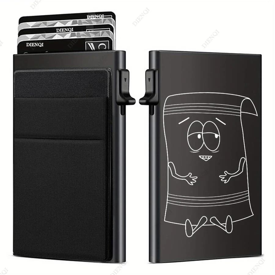 Porta carte di credito Rfid personalizzato Custodia in alluminio pop-up automatico Portafogli sottili e minimalisti Porta carte Portafoglio da uomo Towelie