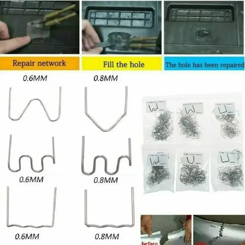 500/600PCS Stapler Staple for Car Bumper Repair Welding Machine Automotive Plastic Welder Repair Nails Machine Wire Kit