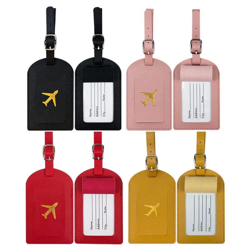 Etichetta per bagagli Accessorio da viaggio per donna Uomo Pu Aereo Valigia Etichetta per indirizzo Bagagli Borsa d'imbarco Nome ID Indirizzo Titolare Tag
