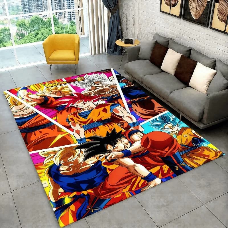 Cartoon Cartoon D-Dragon Ball Anime Game Carpet for Games Room, Bedroom, Living Room, Sofa, Home Decoration, Baby Carpet, Anti-slip Mat