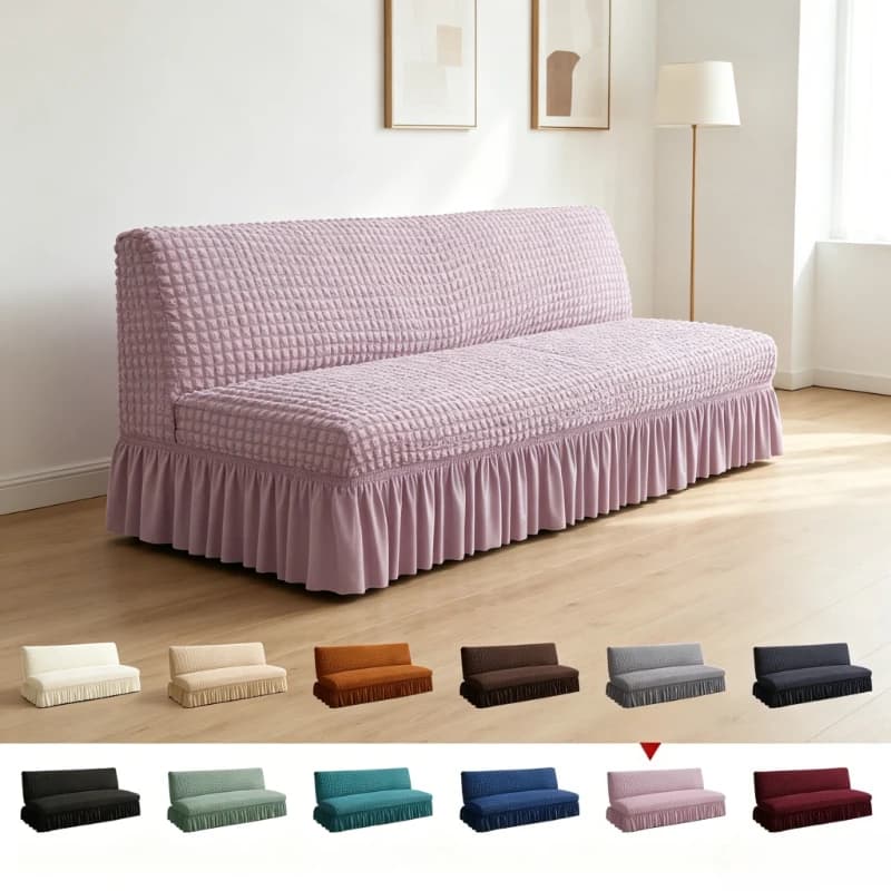 Copridivano Universale Elasticizzato per Divano Letto Pieghevole Senza Braccioli, Adatto a Qualsiasi Divano, Stile Universale, Spesso ed Elastico