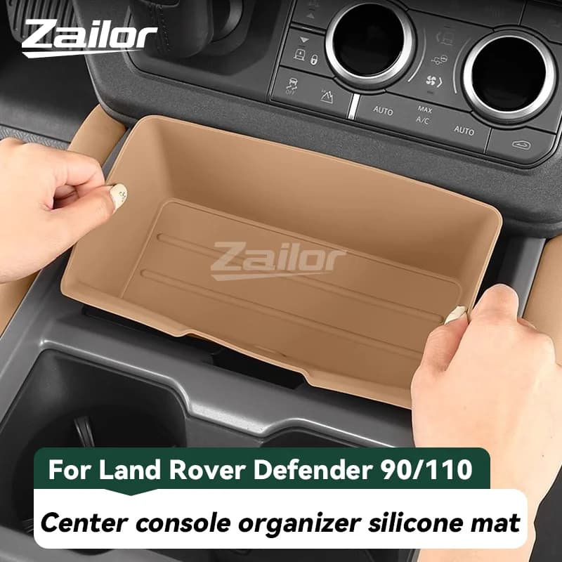 For Land Rover Defender 90 110 Center Console Storage Box Silicone Mat Tray Pad Car Organizer Interior Accessories