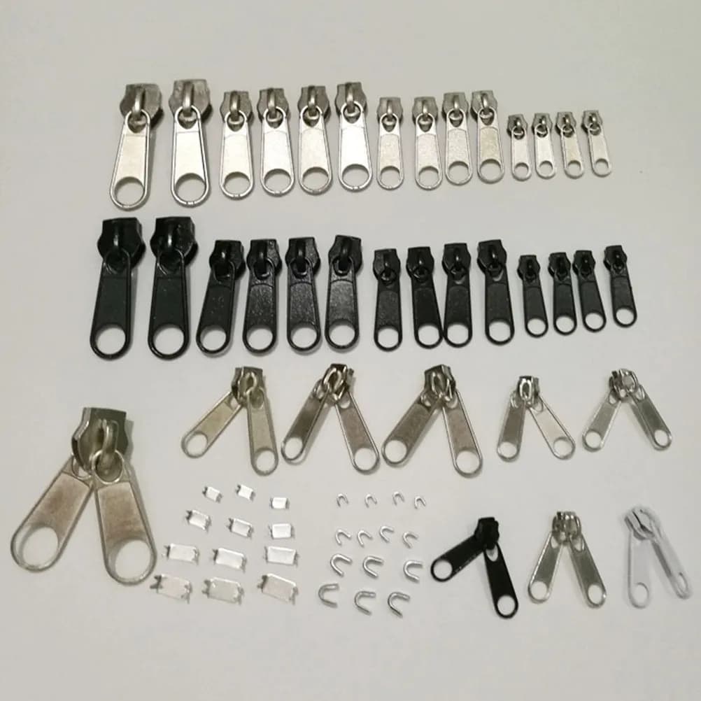 84Pcs Zinc Alloy Zipper Sliders Heavy Duty Rustproof Handbag Luggage Clothing Coat Puller Replacement Zipper Slider