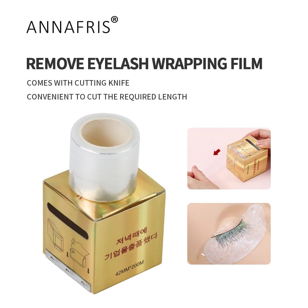 200 m/roll transparent eyelashes plastic wrap tattoo eyebrow professional film extension lashes fake graft makeup tool