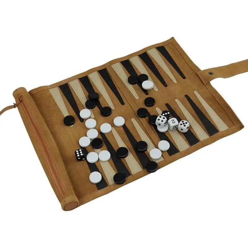 Gioco di backgammon da viaggio Strategia da viaggio portatile Set di giochi di backgammon Set di piccoli giochi di backgammon Set di giochi di backgammon strategico