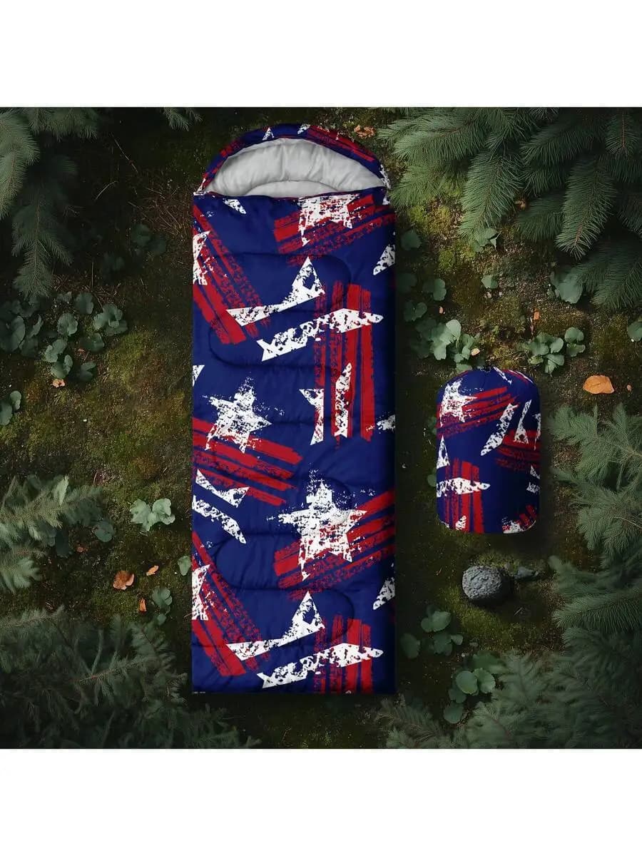 Vintage Stars And Stripes Waterproof Sleeping Bag For Adult Outdoor Camping Hiking Lightweight Backpacking
