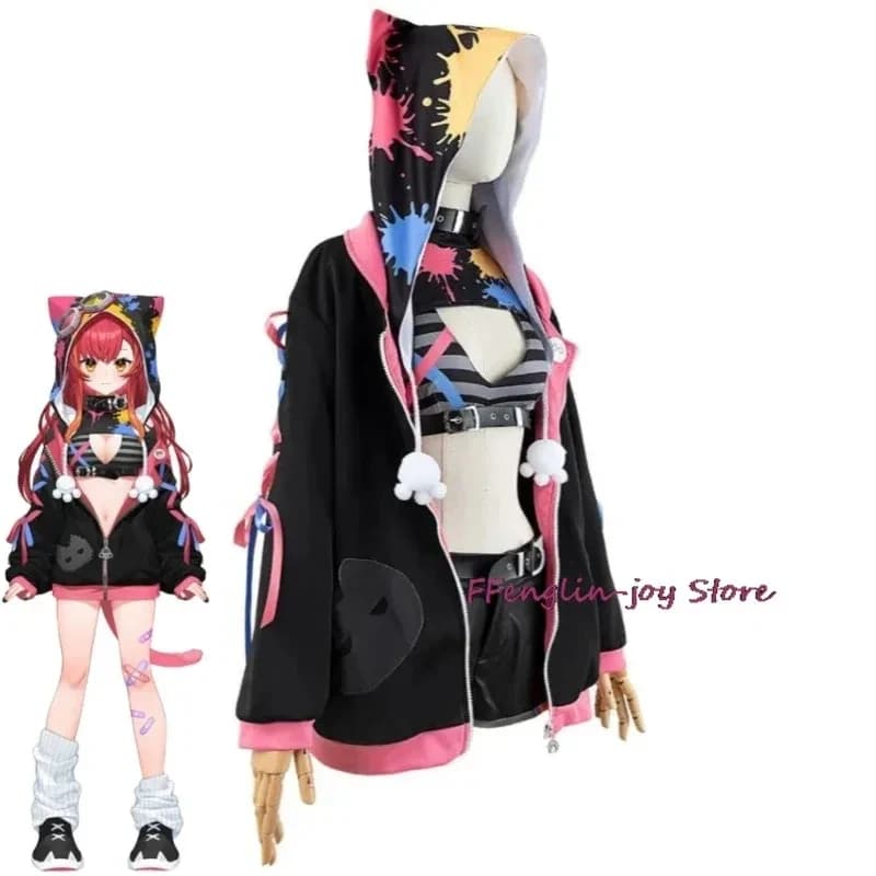 A;3\v,7'd/YouTuber VTuber Nekota Tsuna Virtual ESports Project VSPO Cosplay Costume Wig Sexy Woman Uniform Halloween Cx;4'v\6,b/