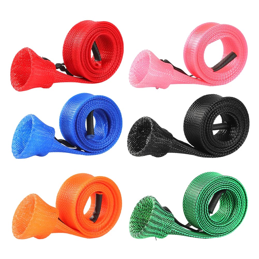 6 Pezzi Copri Canna da Pesca con Corda Elastica, Calze per Canna da Spinning, Copri Canna Leggero in Rete, Accessori per la Pesca