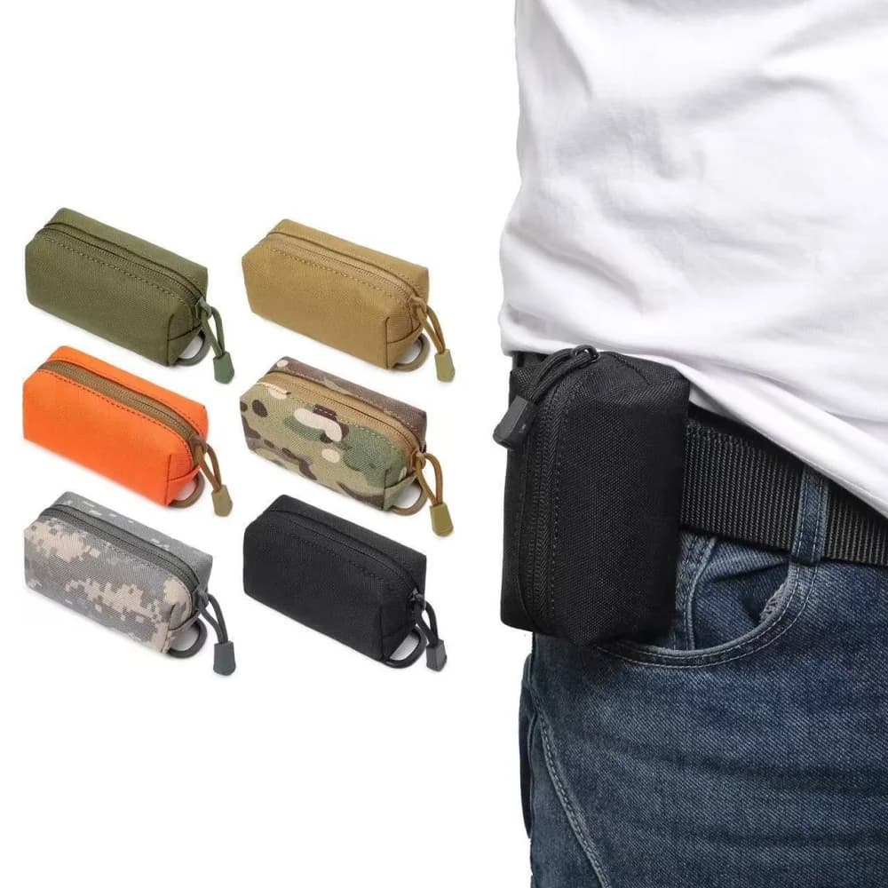 Borsa da appendere all'aperto Mini custodia Molle Portafoglio EDC Cintura Marsupio Borse Custodia portatile per chiavi Organizer Portamonete da uomo Escursionismo Campeggio