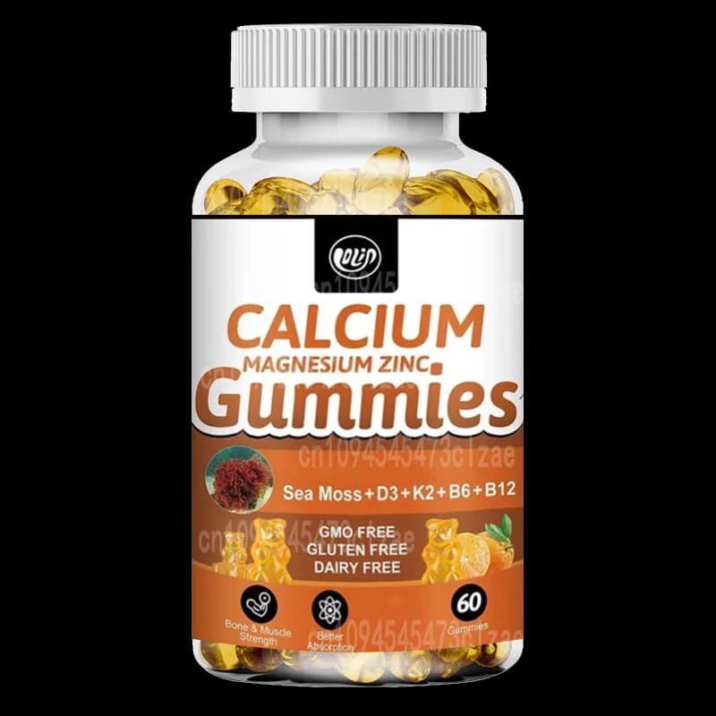 1200 mg soft calcium caramels with vitamin D3K2, B12, and B6- Calcium supplement and magnesium vegetable compound