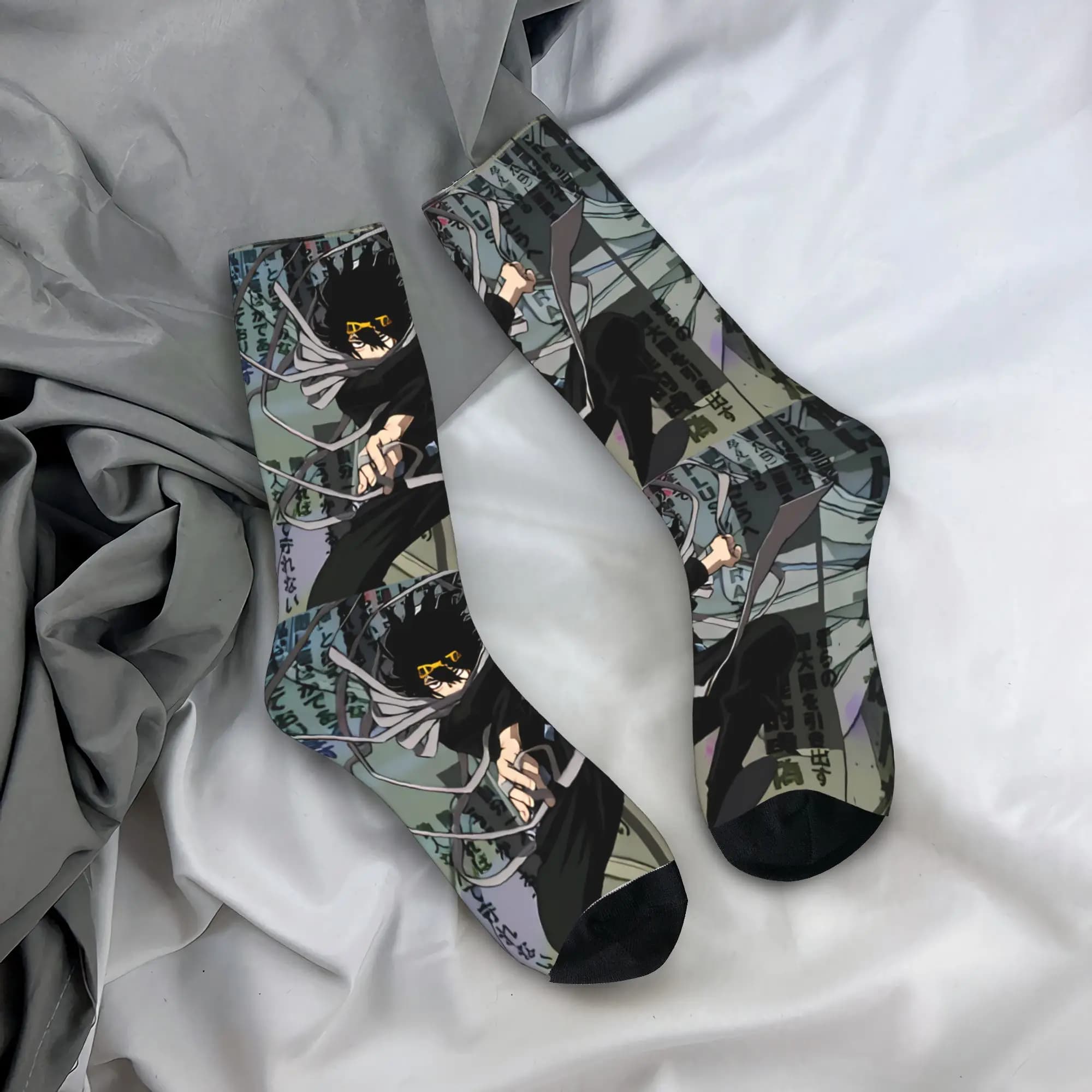 Aizawa Shota Collage Socks Gothic Stockings Men Breathable Climbing Socks Winter Design Non Slip Socks