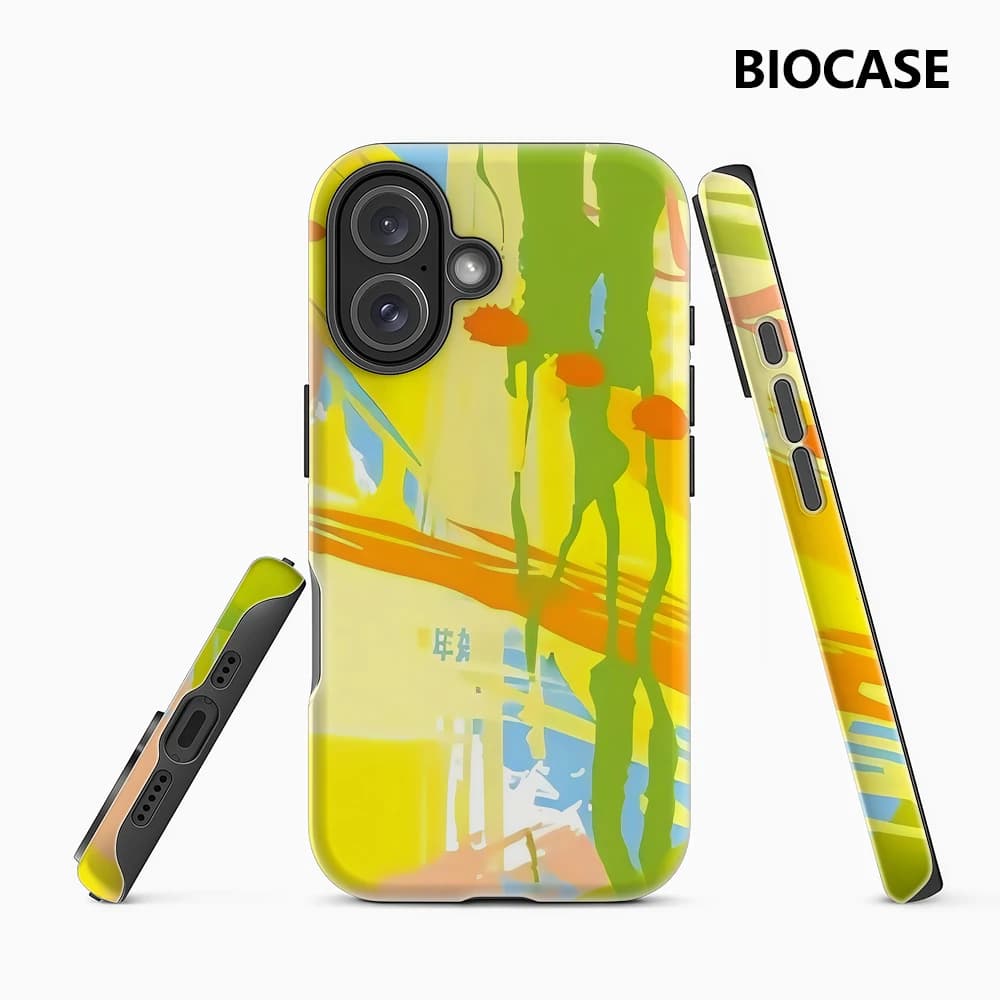 Custodia per telefono artistica giallo pastello per custodia magnetica per iPhone 17 16 15 14 13 Pro Max Plus, custodia robusta a strato singolo/doppio