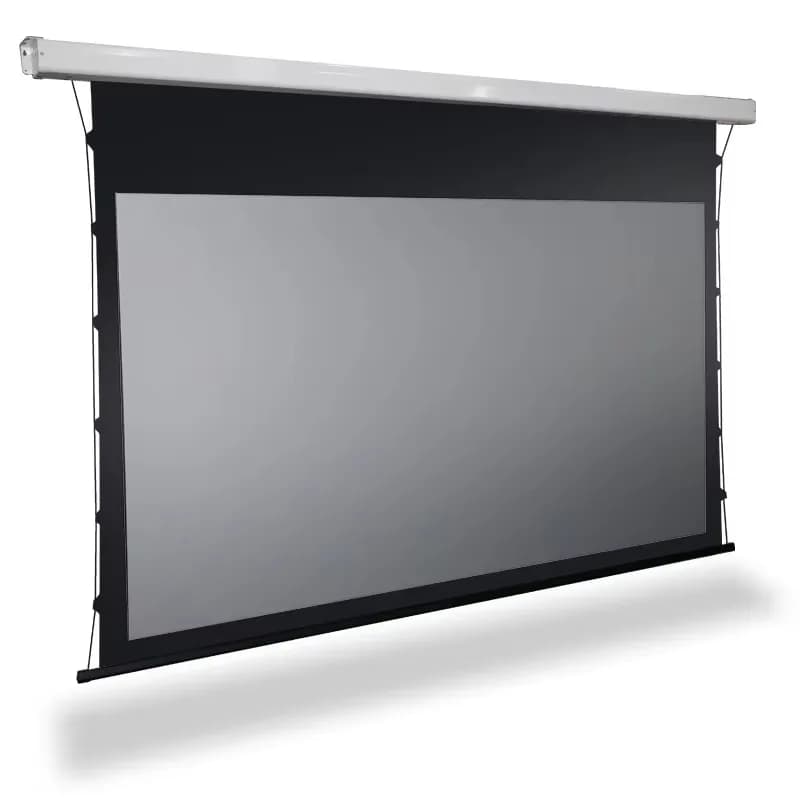ALR Black Diamond Motorized Tab-Tensioned Electric Projection Screen Recessed in-ceiling Screen for Long Throw Projector 4K 3D