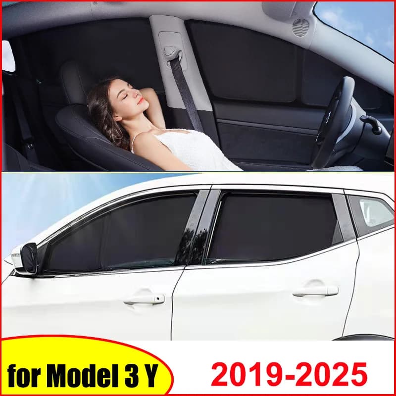 Per Tesla Modello 3 Y Juniper Highland 2025-2020 Finestrino laterale auto Parasole Anteriore Parabrezza posteriore Privacy Cieco Parasole da campeggio