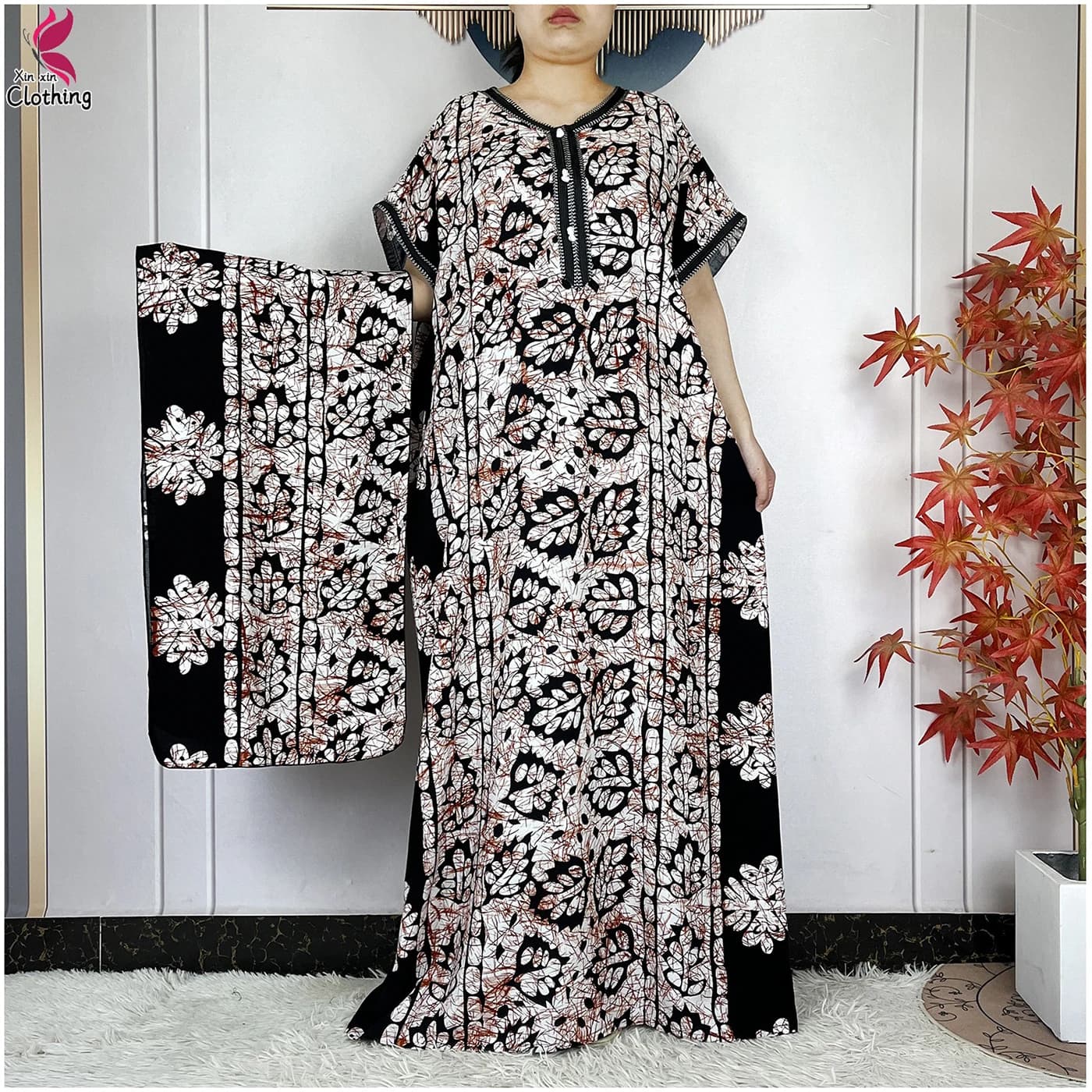 2026 New Style African Abaya Summer Short Sleeve Dashiki Dresses Flora Loose Robe Boubou Maxi Islam Fashion Women Casual Dress