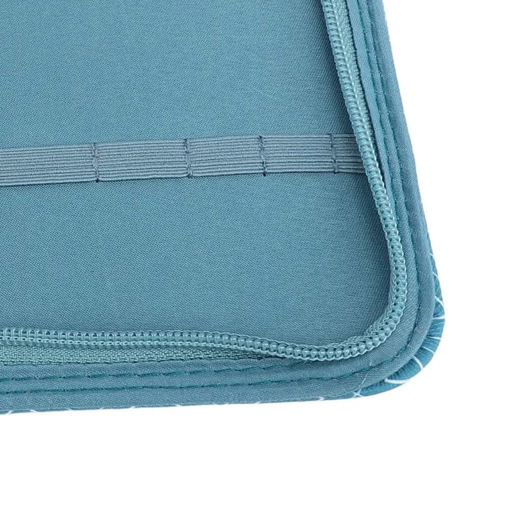 Portable Oxford Fabric Knitting Needle Case Rhombus Lattice Pattern Knitting Bag Storage Organizer Bag Airport Travel