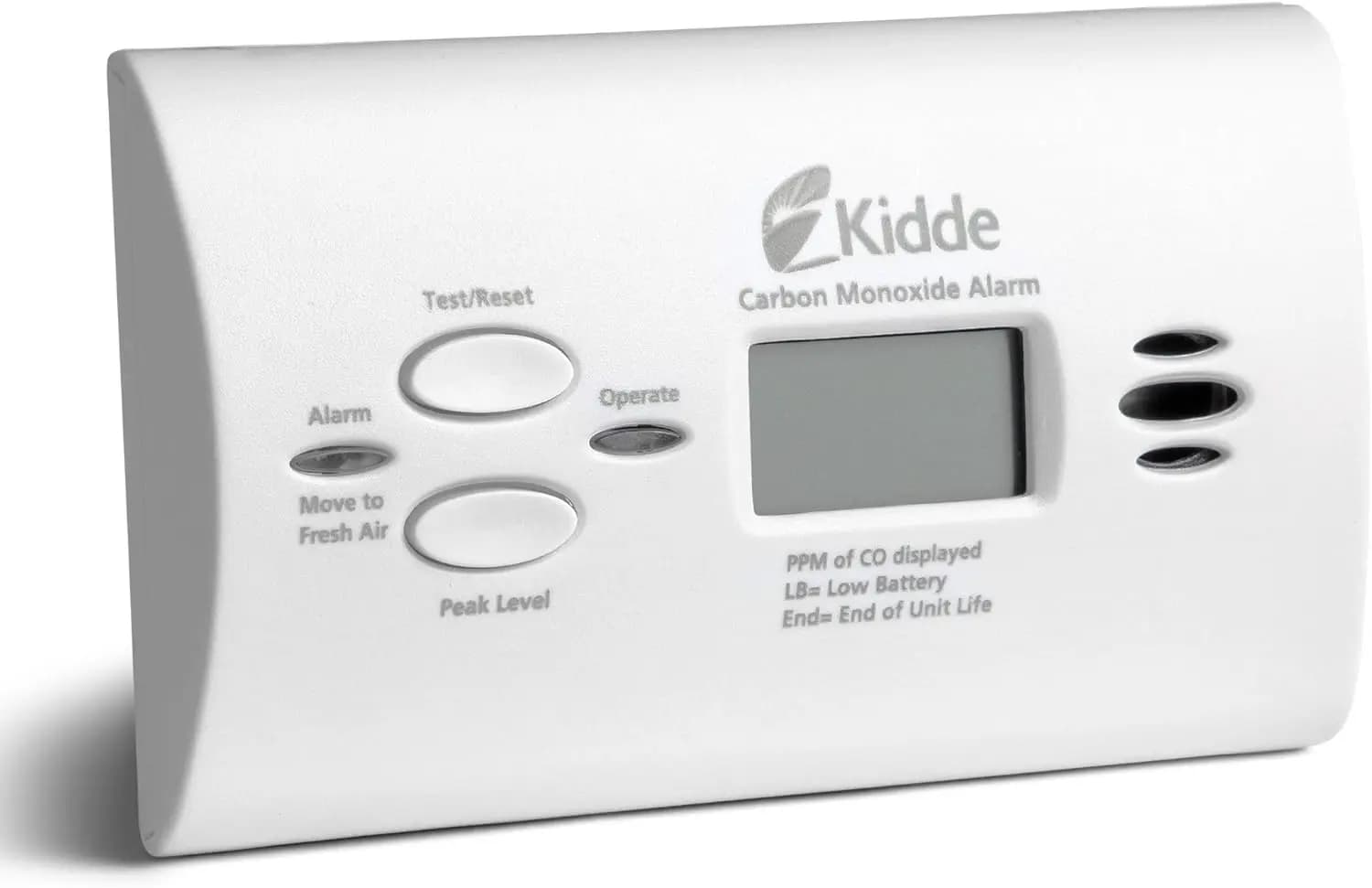 Rilevatore di Monossido di Carbonio a Batterie AA con LED, Pulsante di Test, Indicatore di Batteria Scarica, Allarme CO Portatile