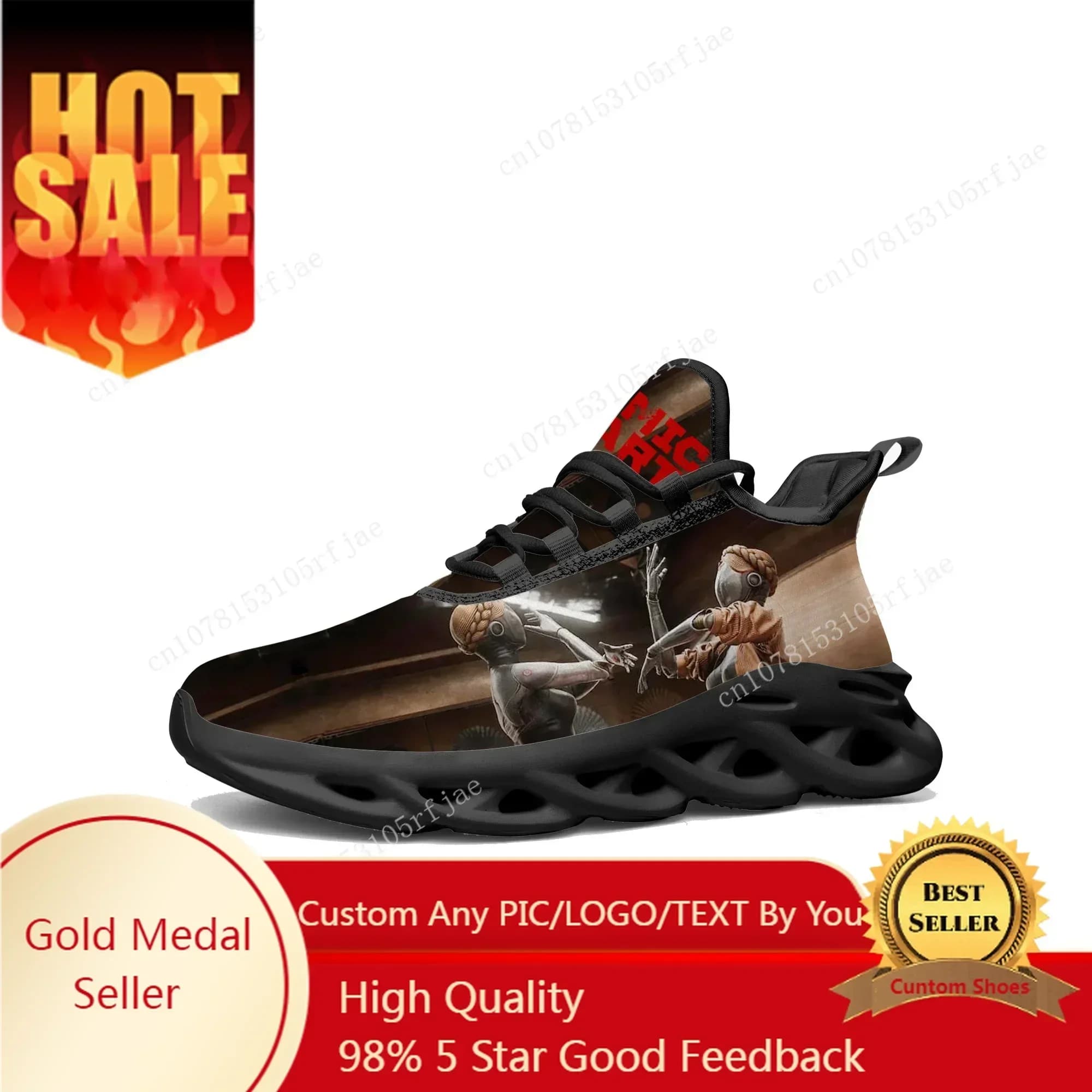Atomic Heart Flats Sneakers Cartoon Game Men Women Sports Running Shoes Fashion Tailor Made Lace Up Shoes