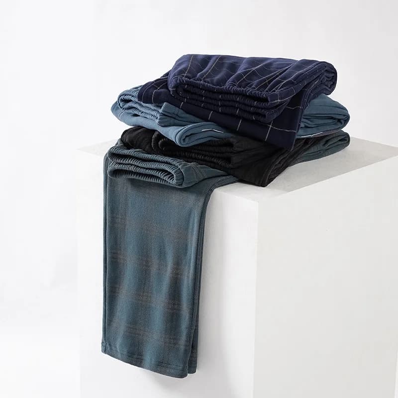 Tenere al caldo in pile Sleep Bottom Pantaloni lunghi da uomo Pigiama per la casa Pantaloni autunnali morbidi Vita elastica Plus Size 4XL-7XL Indumenti da notte casual