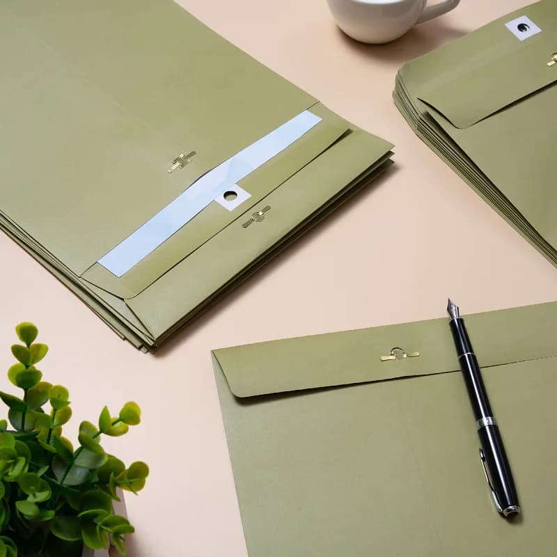 30pcs 23x34cm A4 Envelopes Metal Snap 120g Colored Paper Invitation Small Business File Folder Stationery Supplies Storage Bag