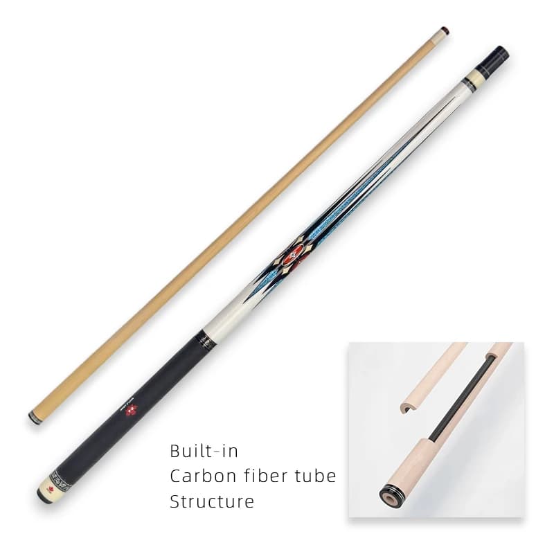 Hot Sale High Quality 1/2 Split Cue 12.5-13mm Canadian Maple Wood LG-3P Carbon Fiber Tube Customizable 147cm 19oz Pool Cue Stick