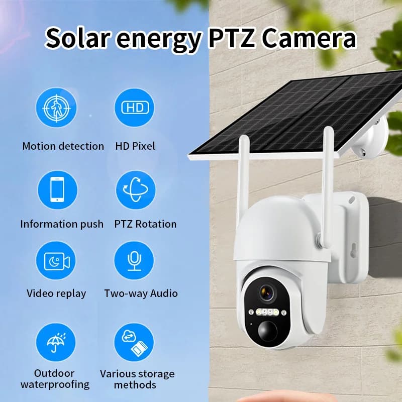 4MP Ubox APP Solar Power Wireless PTZ 4G/IP Dome Camera AI Humanoid Detection Home Security CCTV Baby Monitor