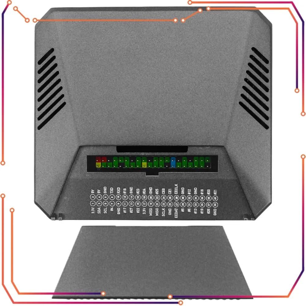 Custodia in metallo alluminio MICROBOT V2 con copertura GPIO rimovibile e raffreddamento passivo per Raspberry Pi 4B