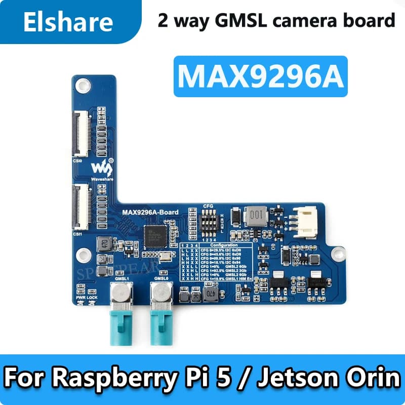 MAX9296A GMSL 2-channel camera adapter, High Speed Transmission and Low Latitude for Jetson Orin Nano/NX Raspberry Pi 5