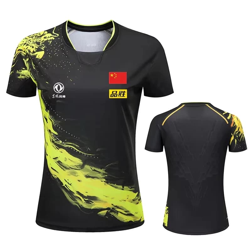 T-shirt stampata da ping pong China Dragon per uomo donna abbigliamento moda T-shirt sportiva da badminton camicia da fitness in jersey da ping pong