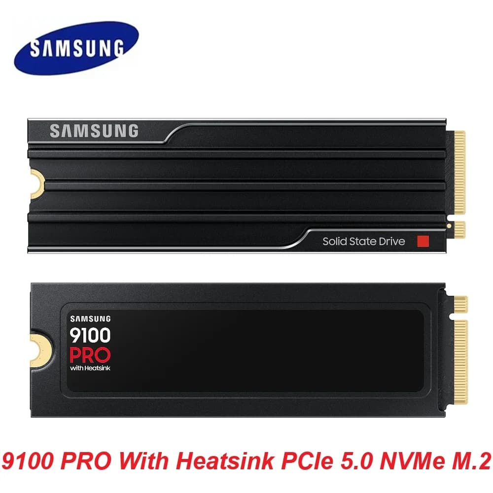 SAMSUNG SSD 9100 PRO con Dissipatore di Calore 1TB PCIe 5.0x4 M.2 2280 Ideale per Calcolo AI, Gaming e Workstation ad Alte Prestazioni MZ-VAP4T0CW