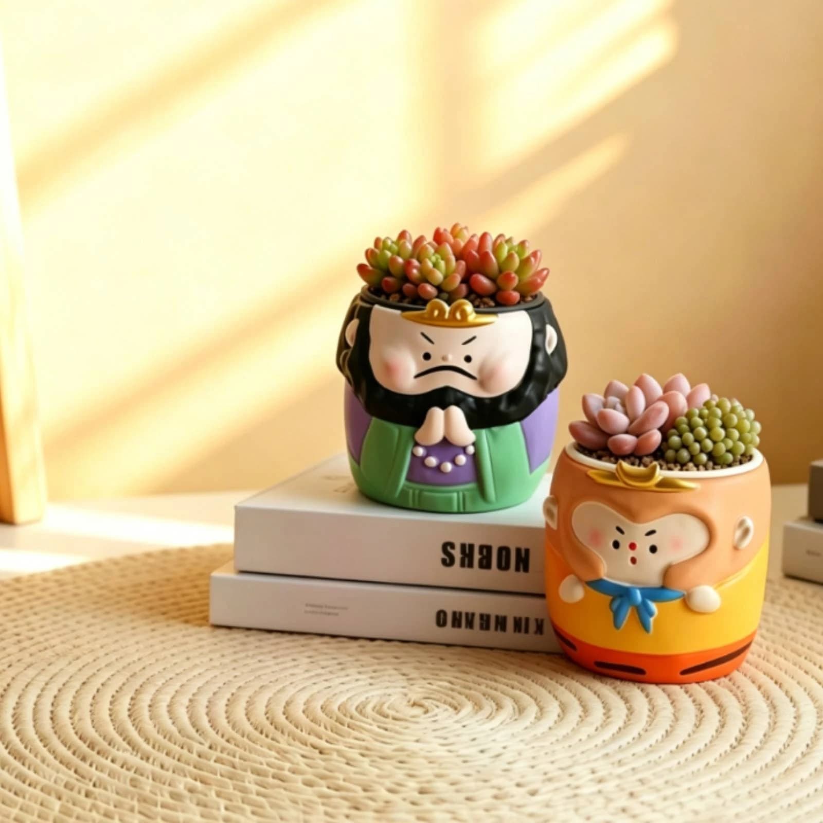Resin Planter Smooth Finish Decorative Planter Plant Pot Open-Top Decor Item Cylindrical